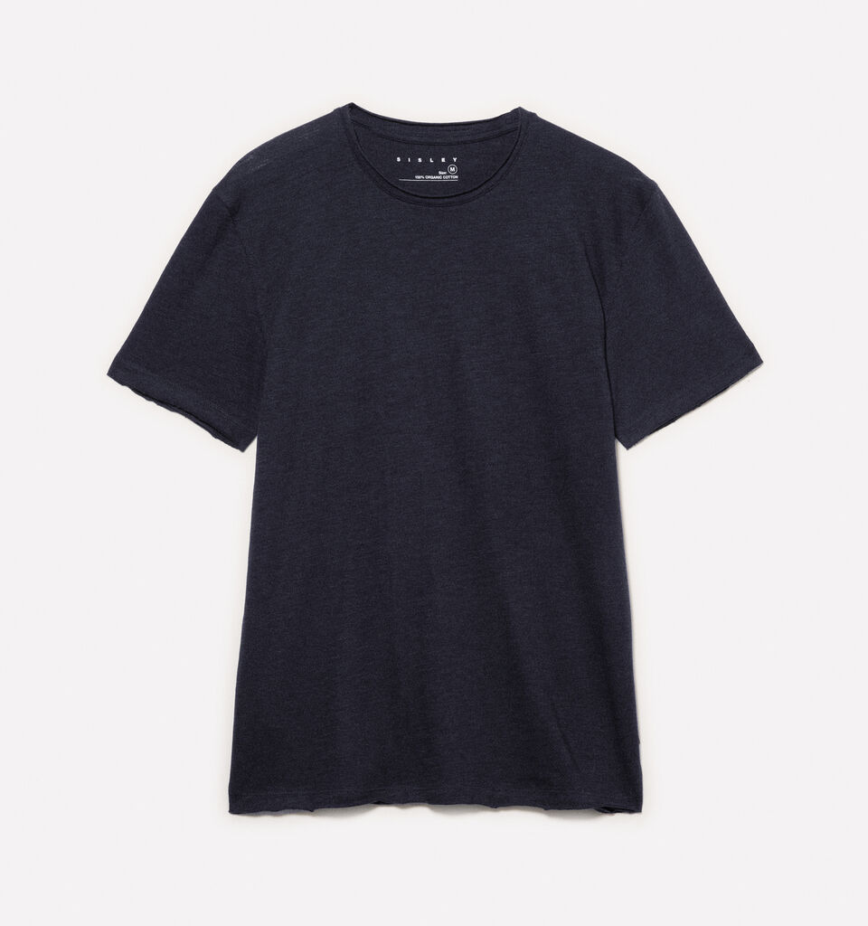 T-shirt slim à manches courtes bleu foncé - t-shirts à manches courtes pour homme - Bleu Foncé | Sisley image number 5